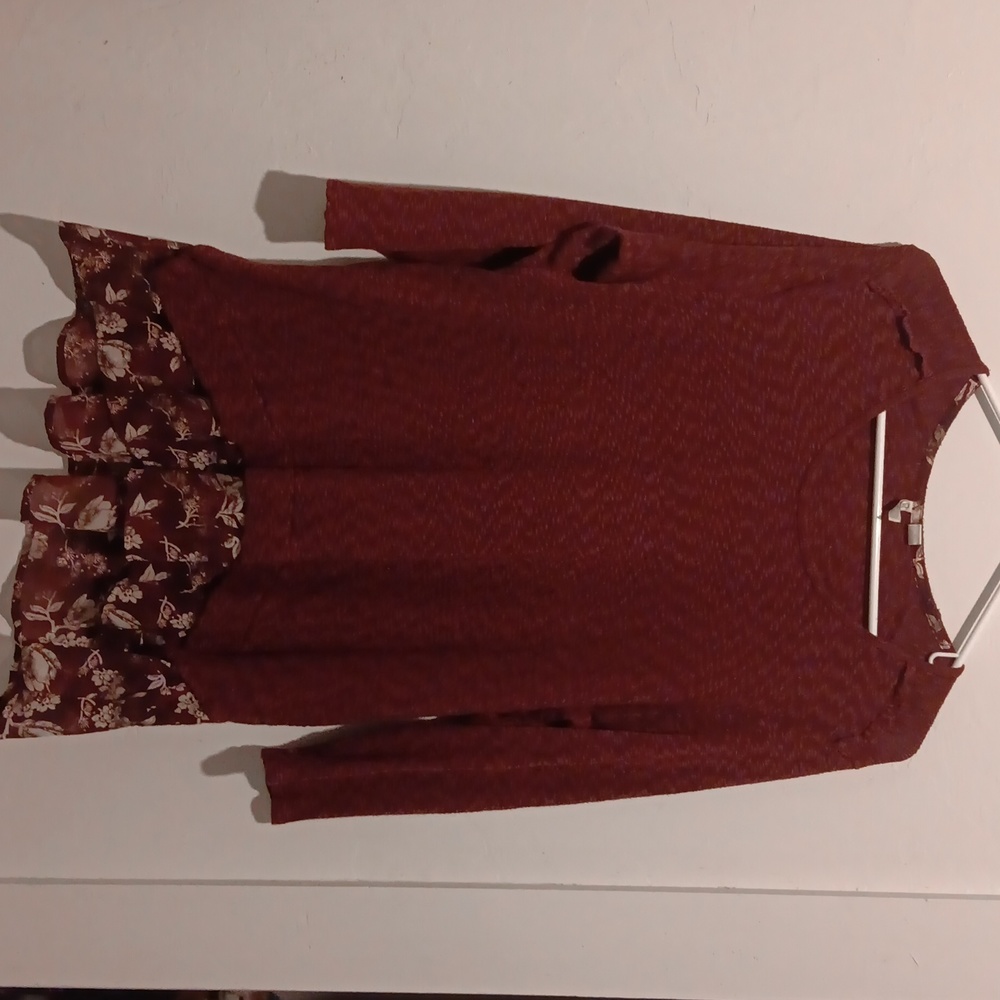 CATO  mid-long sleeve dark red XL